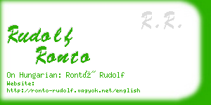 rudolf ronto business card